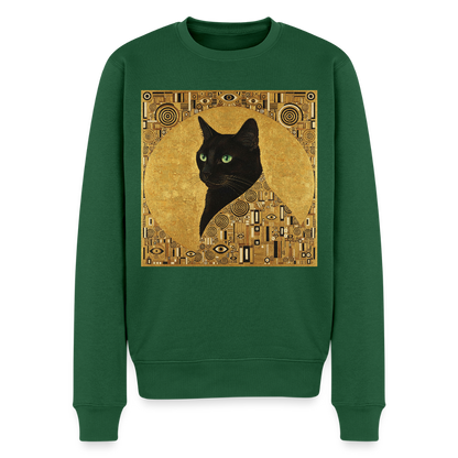 Adele… aber sie schnurrt – Goldene Katze à la Klimt |  Männer Premium Pullover - Flaschengrün