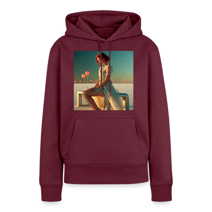 Leise Gedanken bei lauter Farben | Frauen Premium Hoodie - Burgunderrot