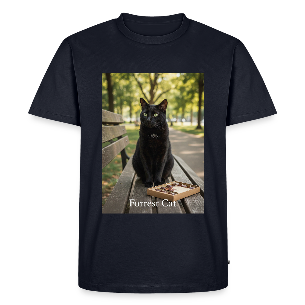 Forrest Cat – Krümel wartet | Männer Premium T-Shirt - Navy