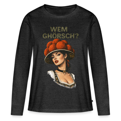 Wem ghörsch? – Schwarzwald Edition | Frauen Premium Bio Langarmshirt - Anthrazit meliert