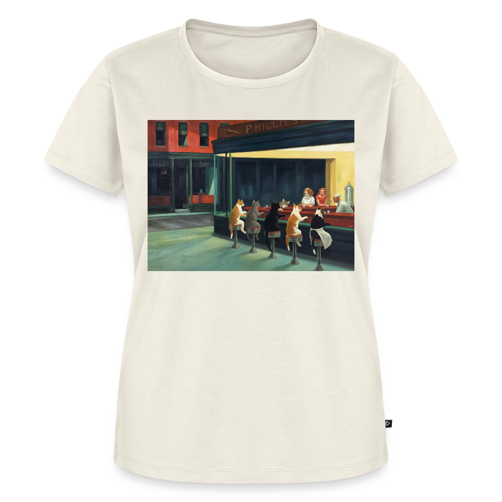 Wenn Hopper Katzen gemalt hätte | Frauen Premium T-Shirt - Naturweiß