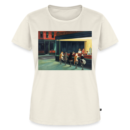 Wenn Hopper Katzen gemalt hätte | Frauen Premium T-Shirt - Naturweiß
