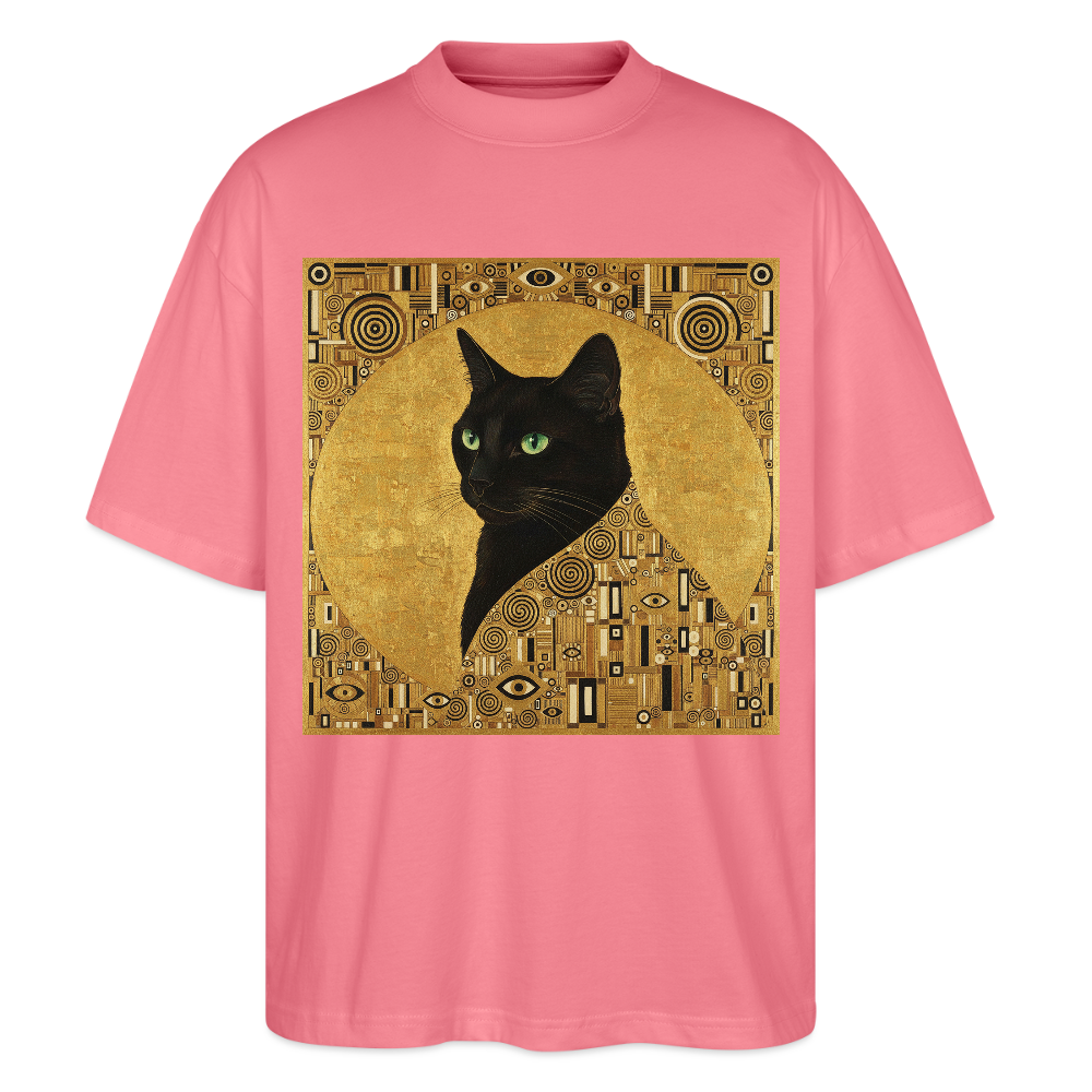 Adele… aber sie schnurrt – Goldene Katze à la Klimt | Stanley/Stella Oversized Unisex Bio T-Shirt Blaster - Pink 