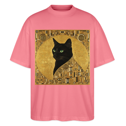 Adele… aber sie schnurrt – Goldene Katze à la Klimt | Stanley/Stella Oversized Unisex Bio T-Shirt Blaster - Pink 