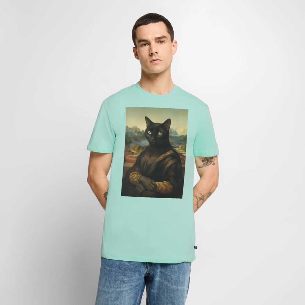 Mona Lisa… aber es ist eine Katze | Männer Premium T-Shirt - Mint 