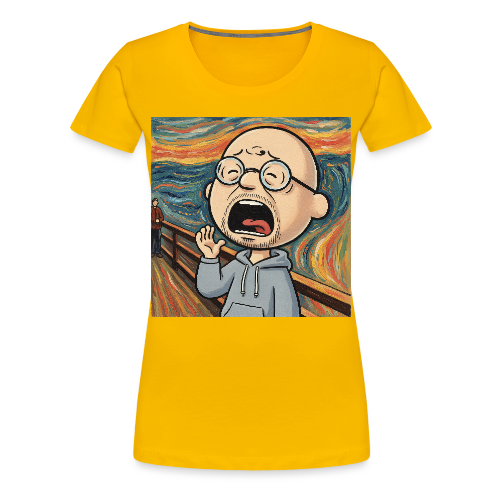 Der Schrei… aber heute bin ich dran | Frauen Premium T-Shirt - Sonnengelb
