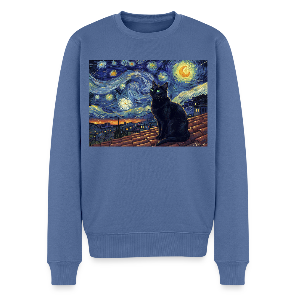 Sternennacht… aber die Katze denkt nach |  Männer Premium Pullover - Taubenblau