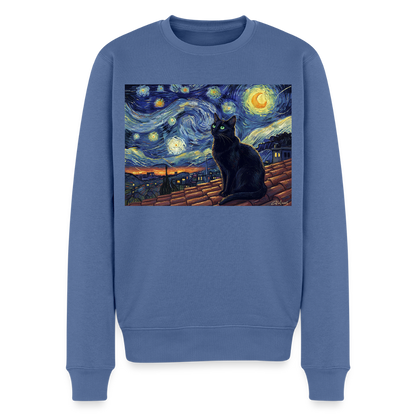 Sternennacht… aber die Katze denkt nach |  Männer Premium Pullover - Taubenblau