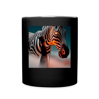 Blumen für ein Zebra | Tasse einfarbig - Schwarz