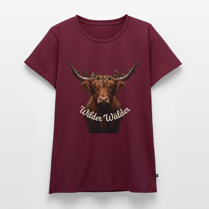 Wilder Wälder – Schwarzwald Highland Rind | Frauen Premium T-Shirt - Burgunderrot