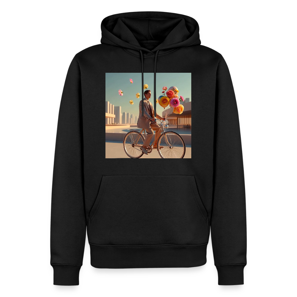 Fahrt ins Ungewisse (mit Blumen) | Männer Premium Hoodie - Schwarz