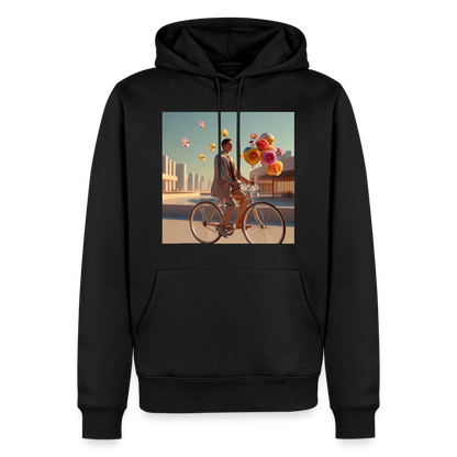 Fahrt ins Ungewisse (mit Blumen) | Männer Premium Hoodie - Schwarz