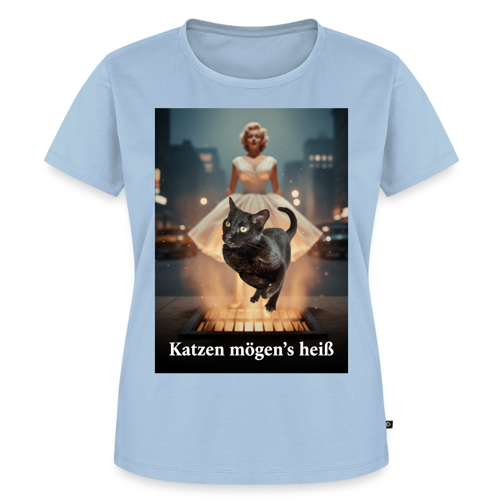 Katzen mögen’s heiß | Frauen Premium T-Shirt - Hellblau