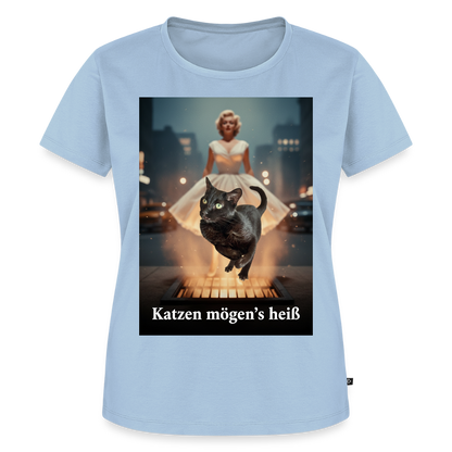 Katzen mögen’s heiß | Frauen Premium T-Shirt - Hellblau