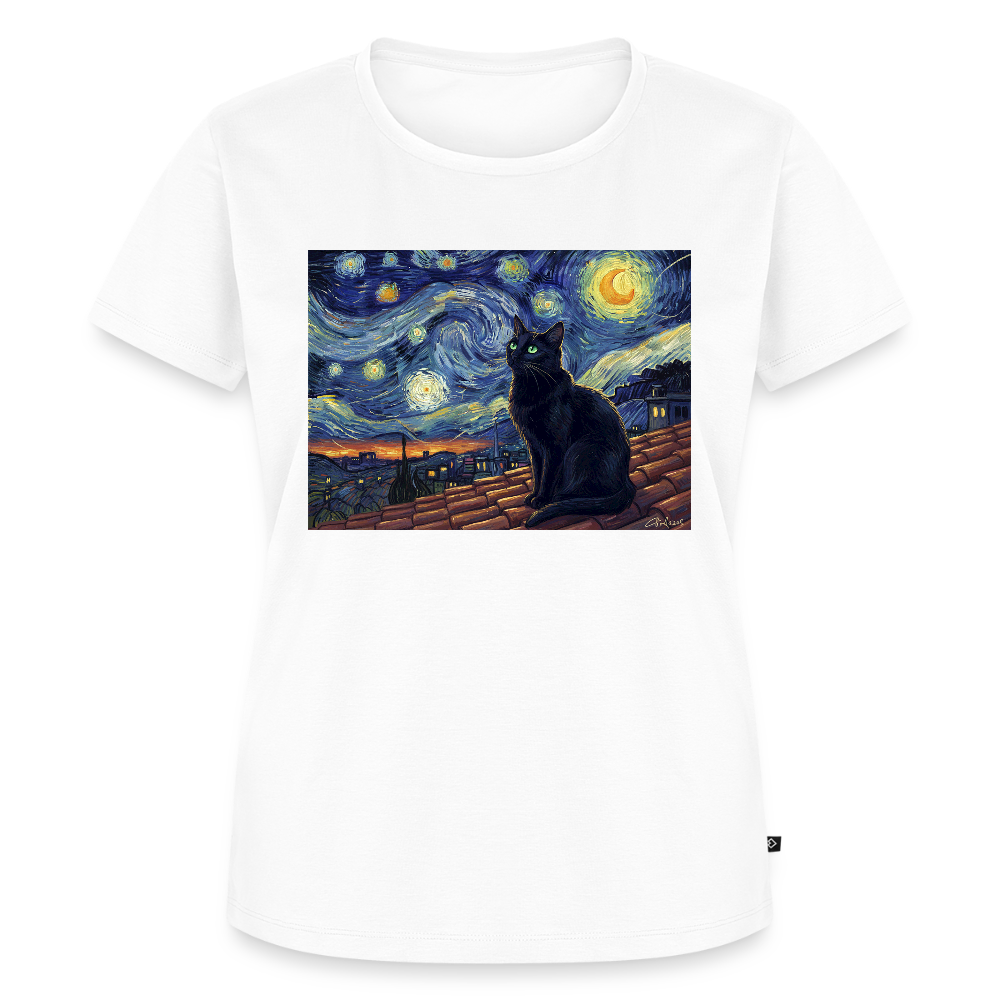 Sternennacht… aber die Katze denkt nach | Frauen Premium T-Shirt - Weiß
