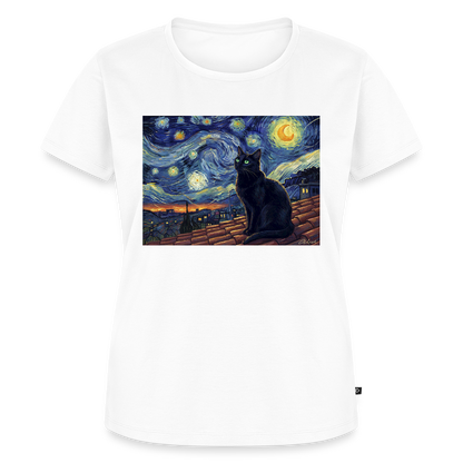 Sternennacht… aber die Katze denkt nach | Frauen Premium T-Shirt - Weiß