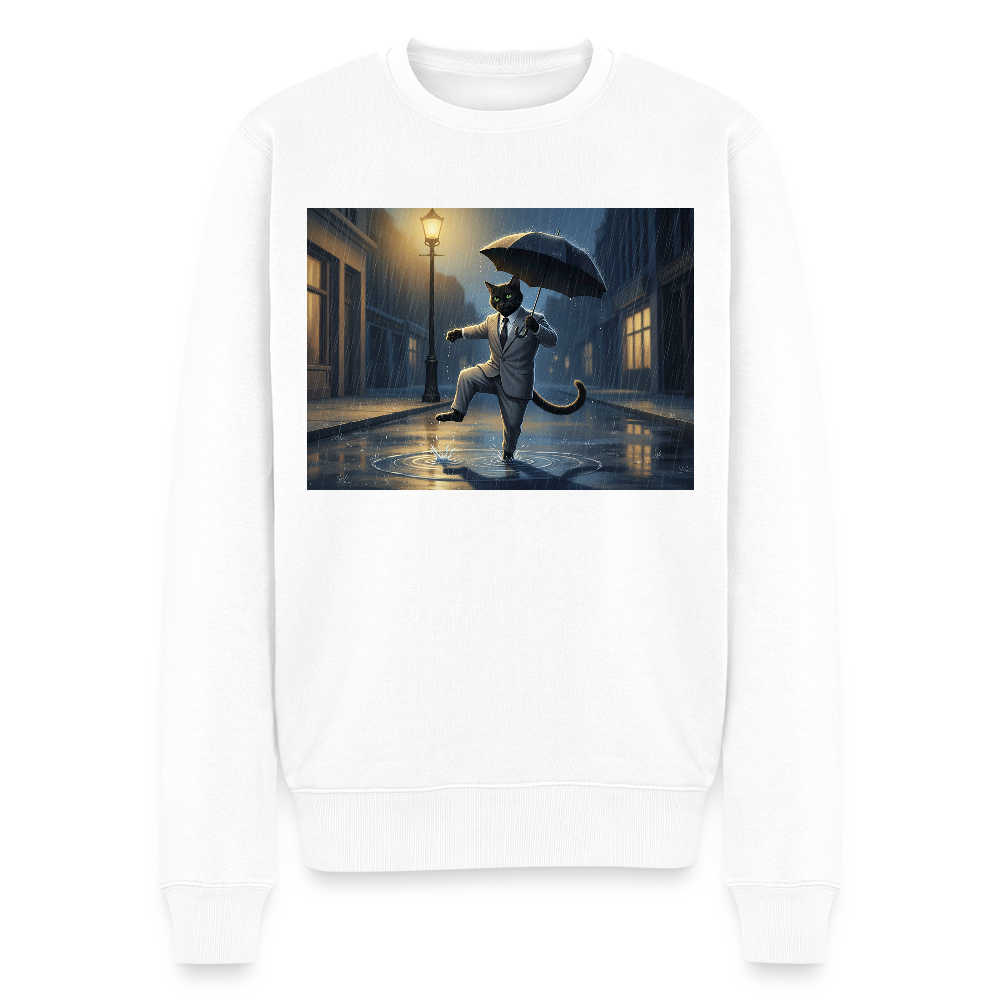 Krümel tanzt im Regen |  Männer Premium Pullover - Weiß