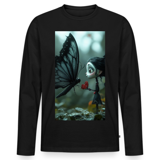 Mut für einen Moment | Männer Premium Bio Langarmshirt - Schwarz