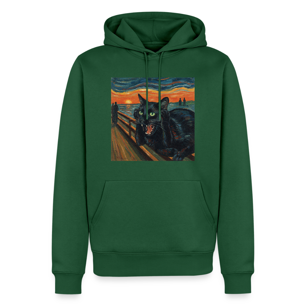 Der Schrei… aber die Katze hat’s zuerst gemerkt | Männer Premium Hoodie - Flaschengrün