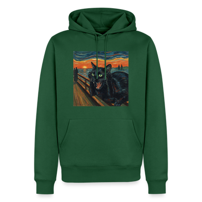 Der Schrei… aber die Katze hat’s zuerst gemerkt | Männer Premium Hoodie - Flaschengrün