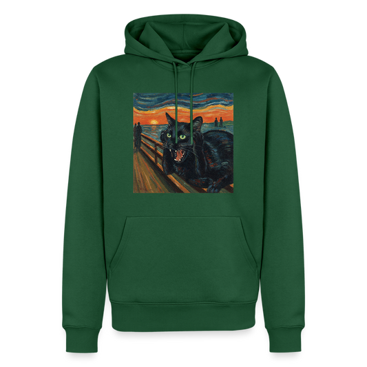 Der Schrei… aber die Katze hat’s zuerst gemerkt | Männer Premium Hoodie - Flaschengrün