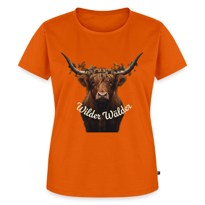 Wilder Wälder – Schwarzwald Highland Rind | Frauen Premium T-Shirt - Orange 