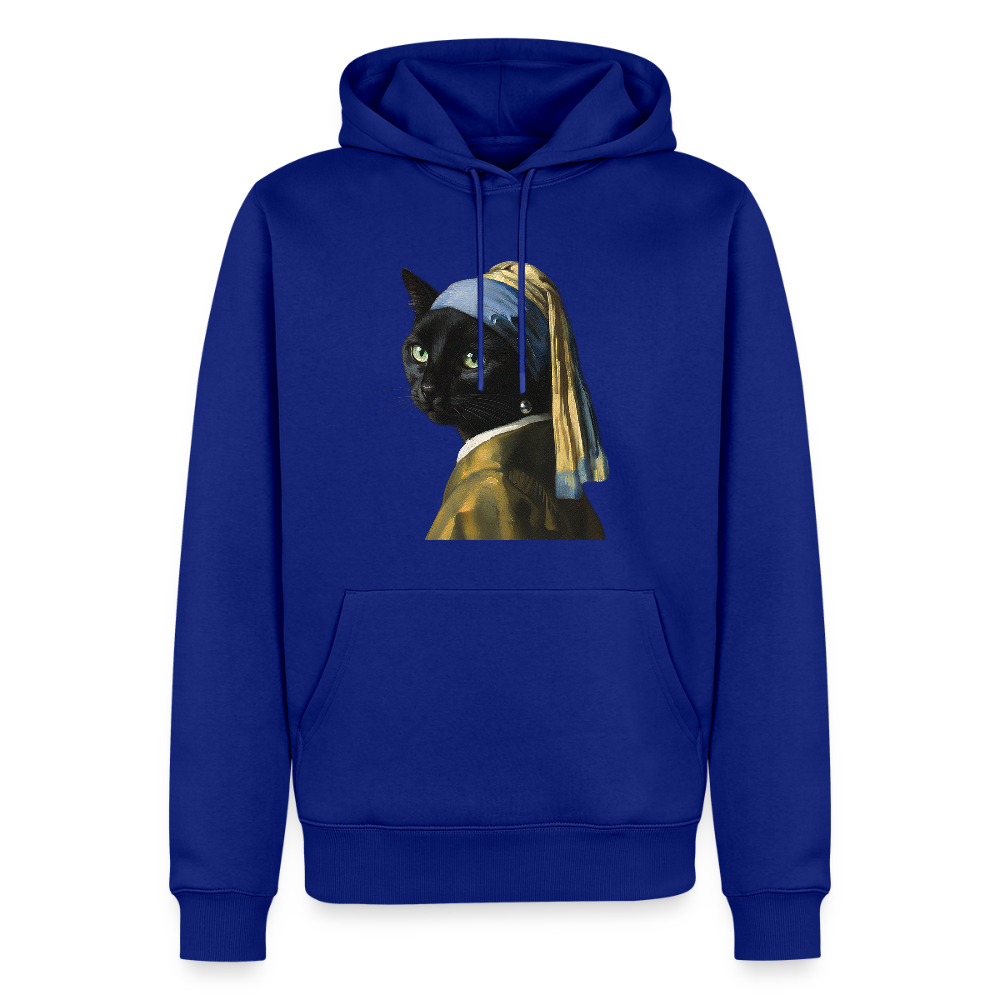Das Mädchen mit dem Perlenohrring… aber es ist eine Katze | Männer Premium Hoodie - Royalblau
