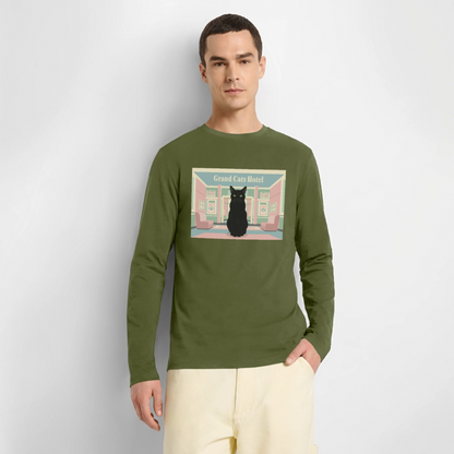 Grand Hotel Krümel | Männer Premium Bio Langarmshirt - Khaki