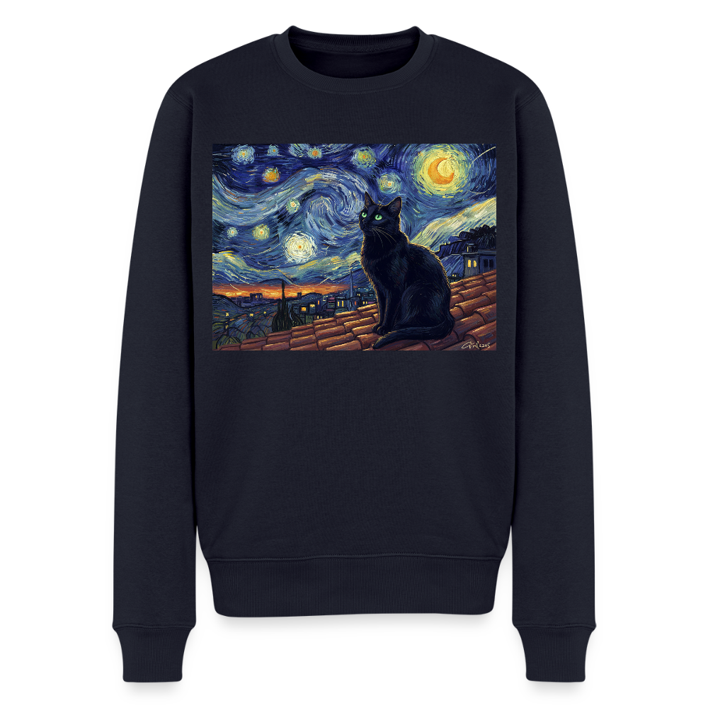 Sternennacht… aber die Katze denkt nach |  Männer Premium Pullover - Navy