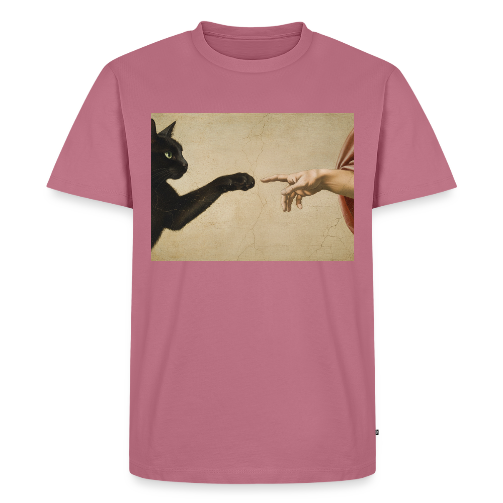 Die Erschaffung Adams… aber die Katze war schneller | Männer Premium T-Shirt - Mauve
