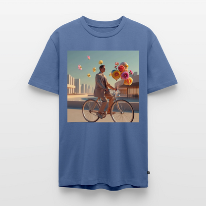 Fahrt ins Ungewisse (mit Blumen) | Männer Premium T-Shirt - Taubenblau