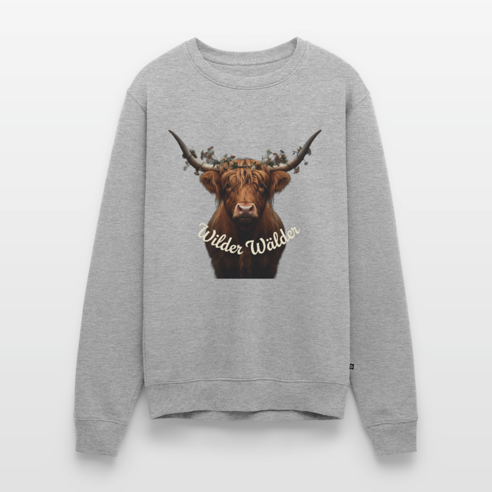 Wilder Wälder – Schwarzwald Highland Rind |  Männer Premium Pullover - Grau meliert