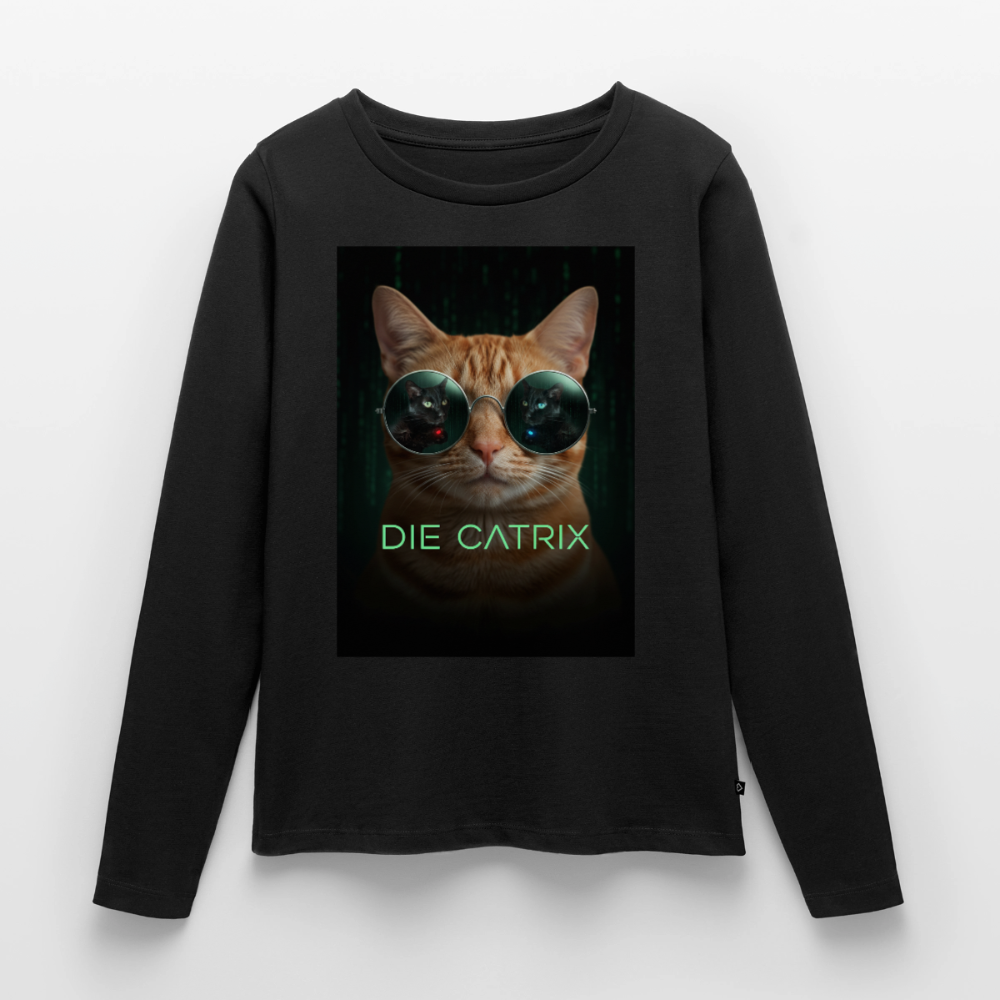 Die Catrix – Krümel erwacht | Frauen Premium Bio Langarmshirt - Schwarz