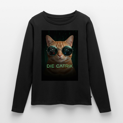 Die Catrix – Krümel erwacht | Frauen Premium Bio Langarmshirt - Schwarz