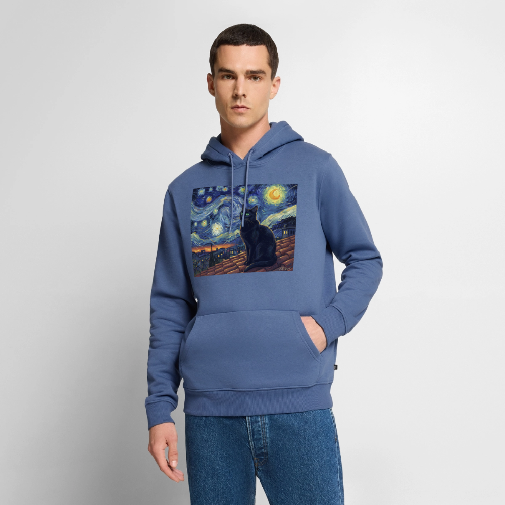 Sternennacht… aber die Katze denkt nach | Männer Premium Hoodie - Taubenblau