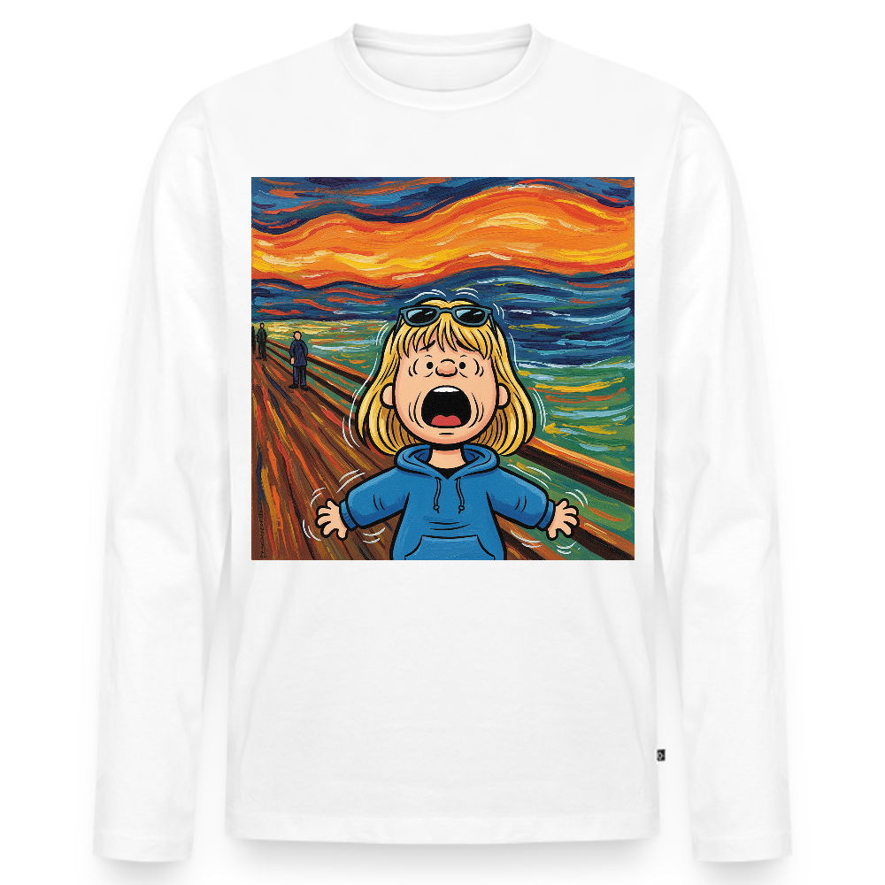 Der Schrei… manchmal bist du es selbst | Männer Premium Bio Langarmshirt - Weiß