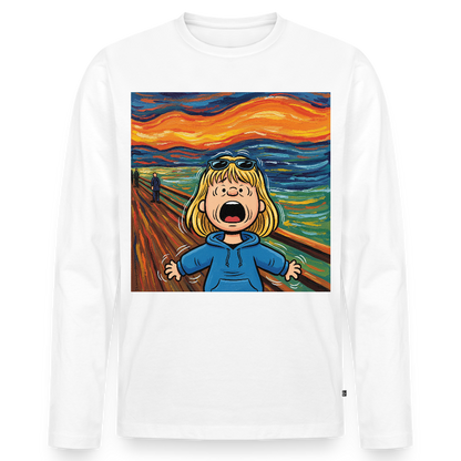 Der Schrei… manchmal bist du es selbst | Männer Premium Bio Langarmshirt - Weiß