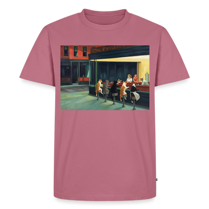 Wenn Hopper Katzen gemalt hätte | Männer Premium T-Shirt - Mauve