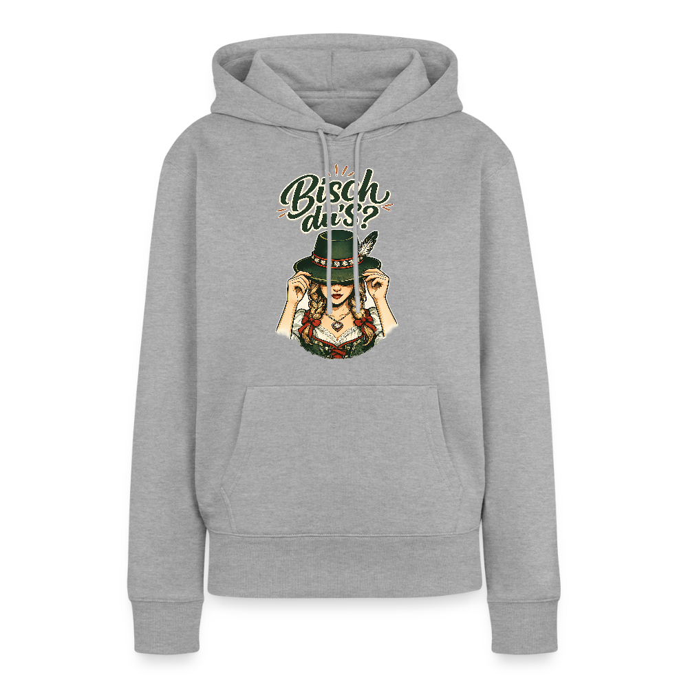 Bisch du’s? – Der Blick sagt alles | Frauen Premium Hoodie - Grau meliert