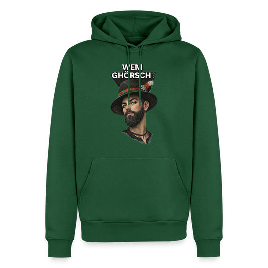 Wem ghörsch? – Alemannische Klärung | Männer Premium Hoodie - Flaschengrün