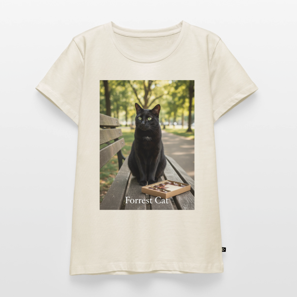 Forrest Cat – Krümel wartet | Frauen Premium T-Shirt - Naturweiß