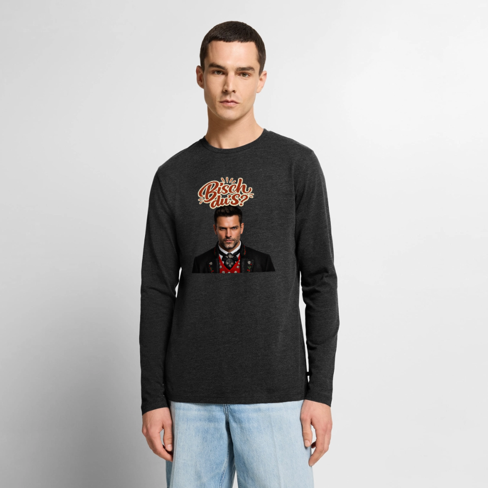 Bisch du’s? – Schwarzwaldkerl | Männer Premium Bio Langarmshirt - Anthrazit meliert