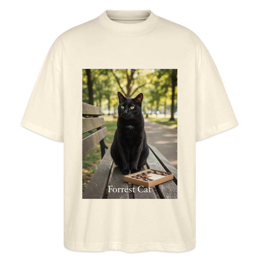 Forrest Cat – Krümel wartet | Stanley/Stella Oversized Unisex Bio T-Shirt Blaster - Natur