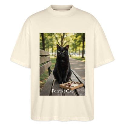 Forrest Cat – Krümel wartet | Stanley/Stella Oversized Unisex Bio T-Shirt Blaster - Natur