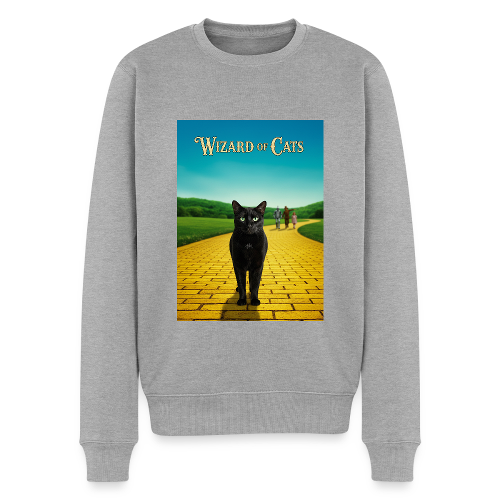 Wizard of Cats – Der gelbe Weg gehört Krümel |  Männer Premium Pullover - Grau meliert