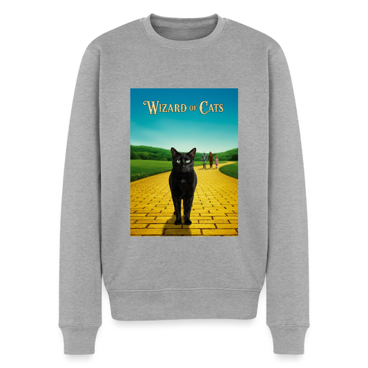 Wizard of Cats – Der gelbe Weg gehört Krümel |  Männer Premium Pullover - Grau meliert