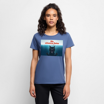 Die schwarze Katze – Krümel taucht auf | Frauen Premium T-Shirt - Taubenblau