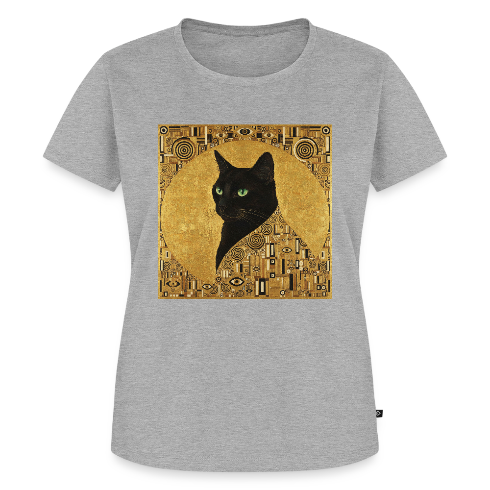 Adele… aber sie schnurrt – Goldene Katze à la Klimt | Frauen Premium T-Shirt - Grau meliert