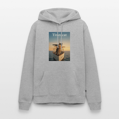 Titanicat – Ich bin der König der Kratzbäume | Männer Premium Hoodie - Grau meliert