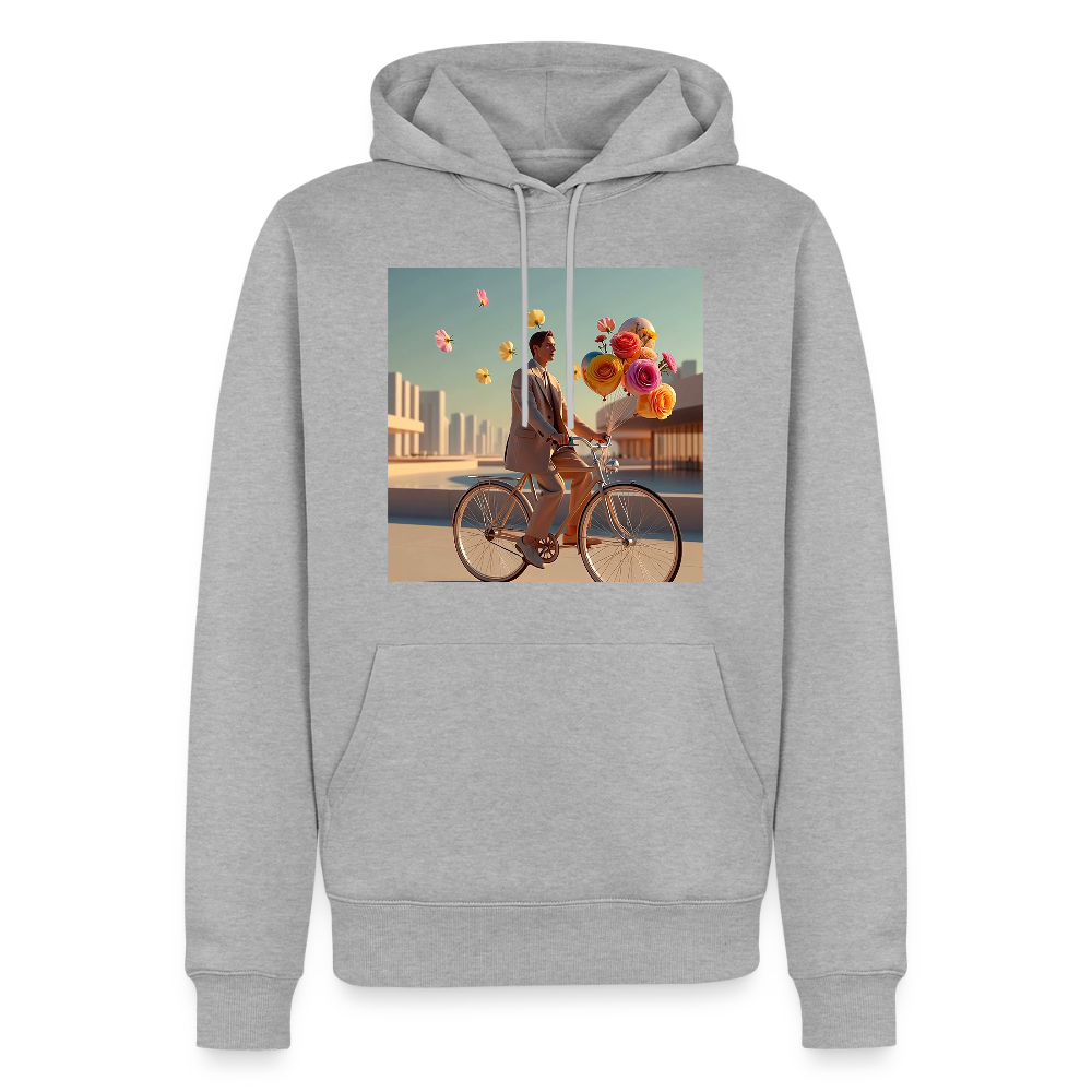 Fahrt ins Ungewisse (mit Blumen) | Männer Premium Hoodie - Grau meliert